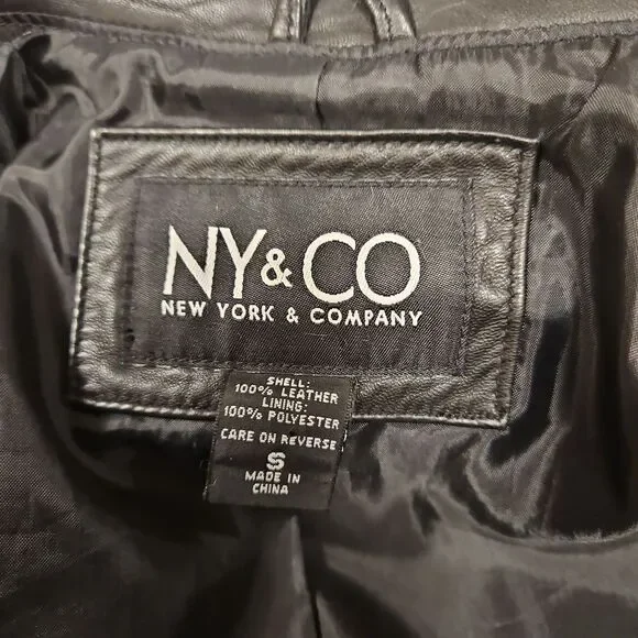🌹Geniune Leather New York & Company Black Jacket sz S
